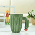 3d cactus style ceramic mug kitchen green & white polka dot cup