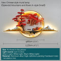 3d chinese pine landscape wall lamp living room warm backlit art