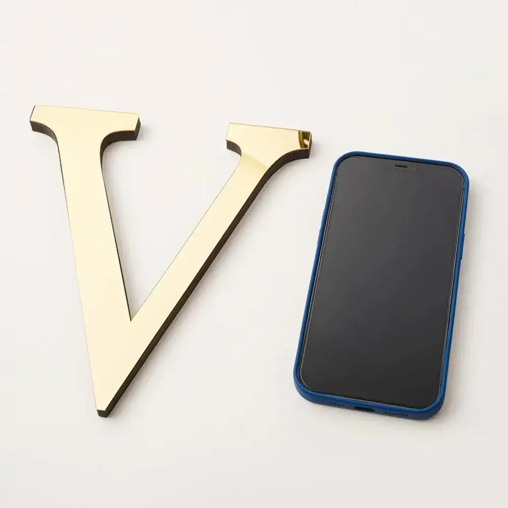 3d gold & silver mirror letters wall stickers – living room decor