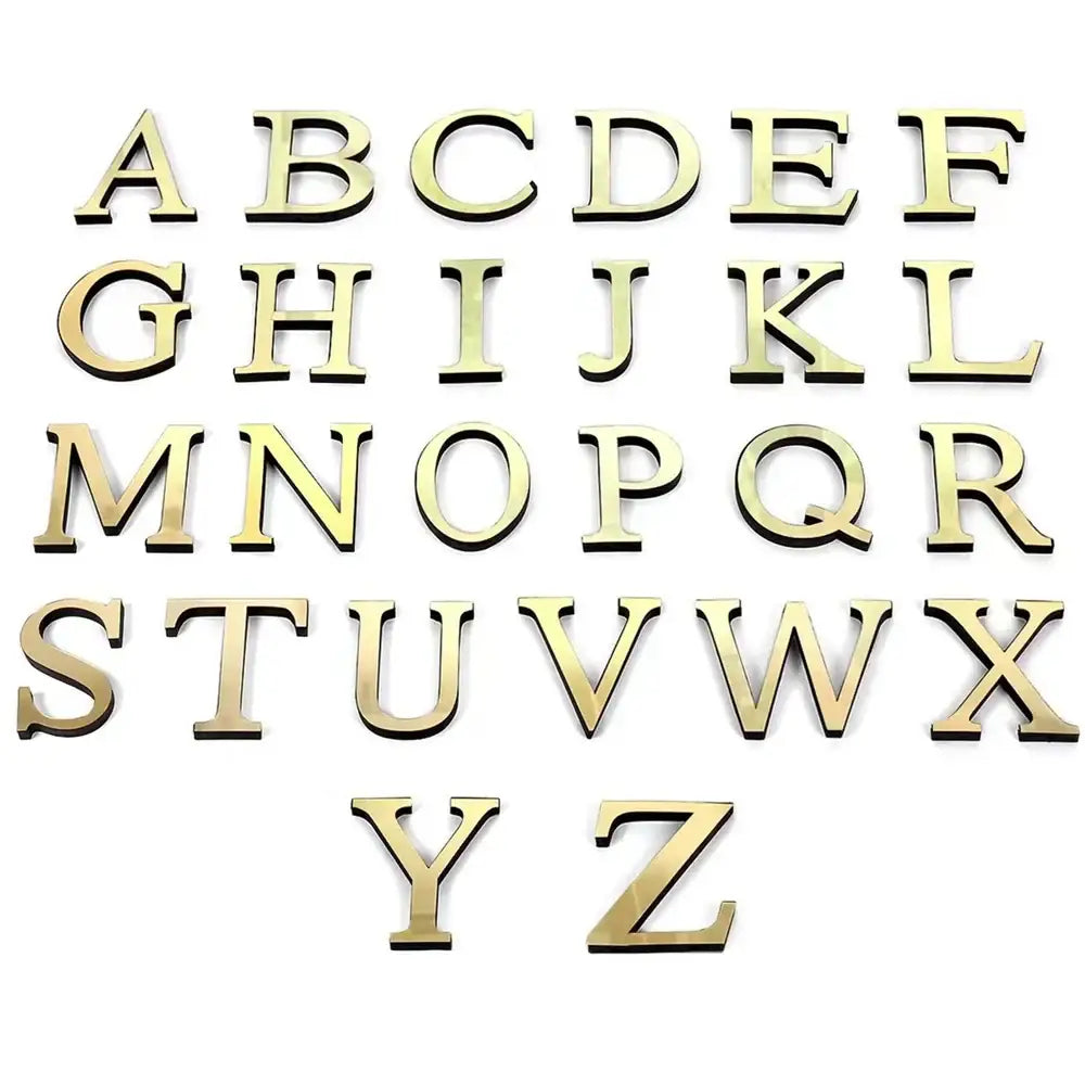 3d gold & silver mirror letters wall stickers – living room decor