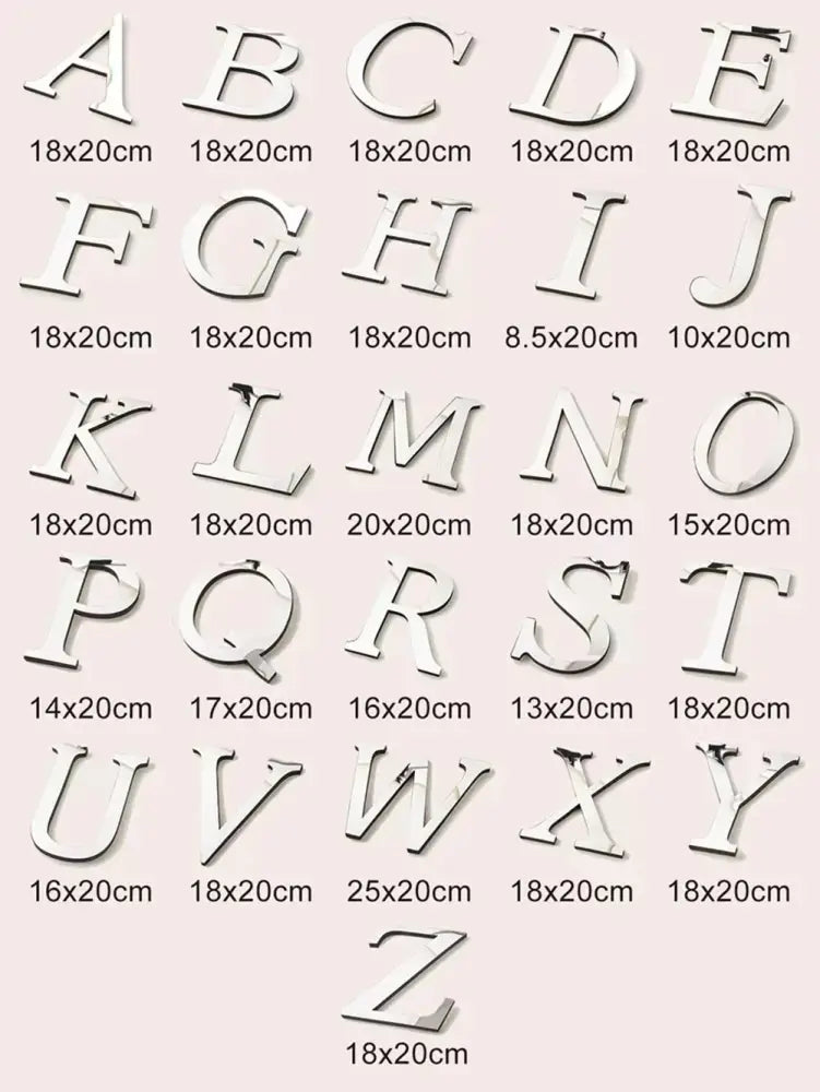 3d gold & silver mirror letters wall stickers – living room decor