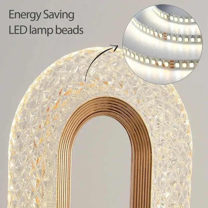 Golden crystalline crescent moon touch dimming night light bedroom