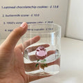 3d rose glass breakfast cup kitchen pink & green floral mug