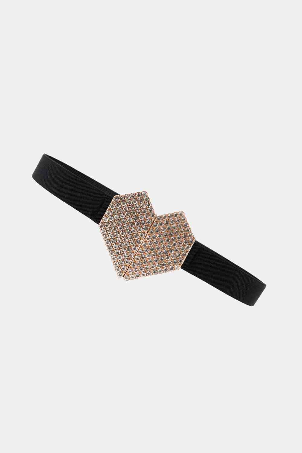 Rhinestone Buckle Elastic Belt