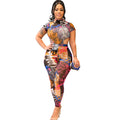 Two-piece Jumpsuit Women's Classic Print