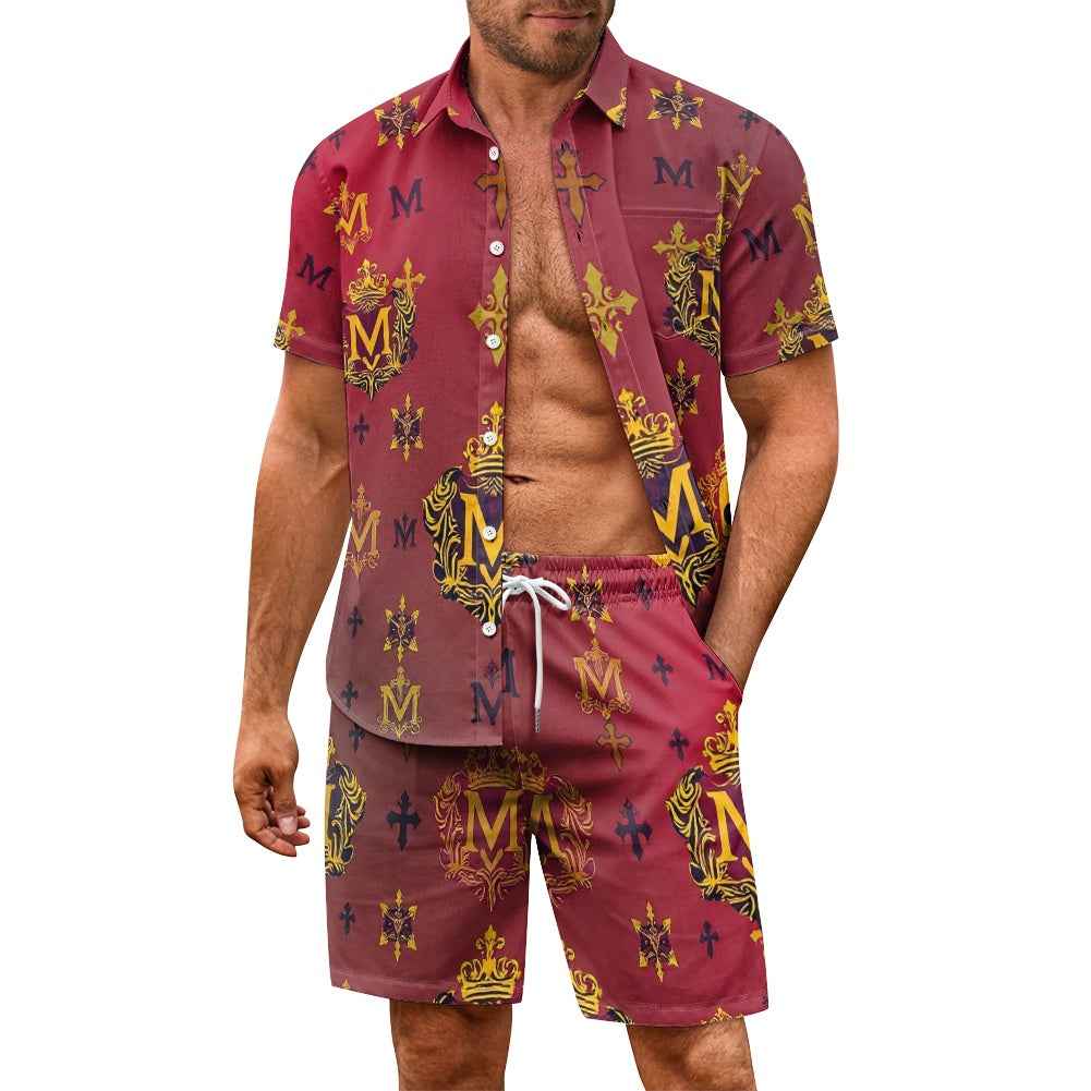 Men's Coordinated Set - Two Piece Shorts & Shirt for Beach