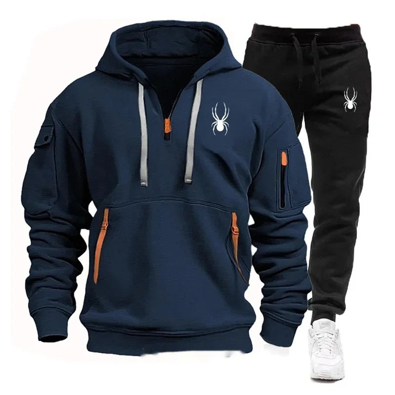 Casual Men's Jogger Set Pocket Polyester