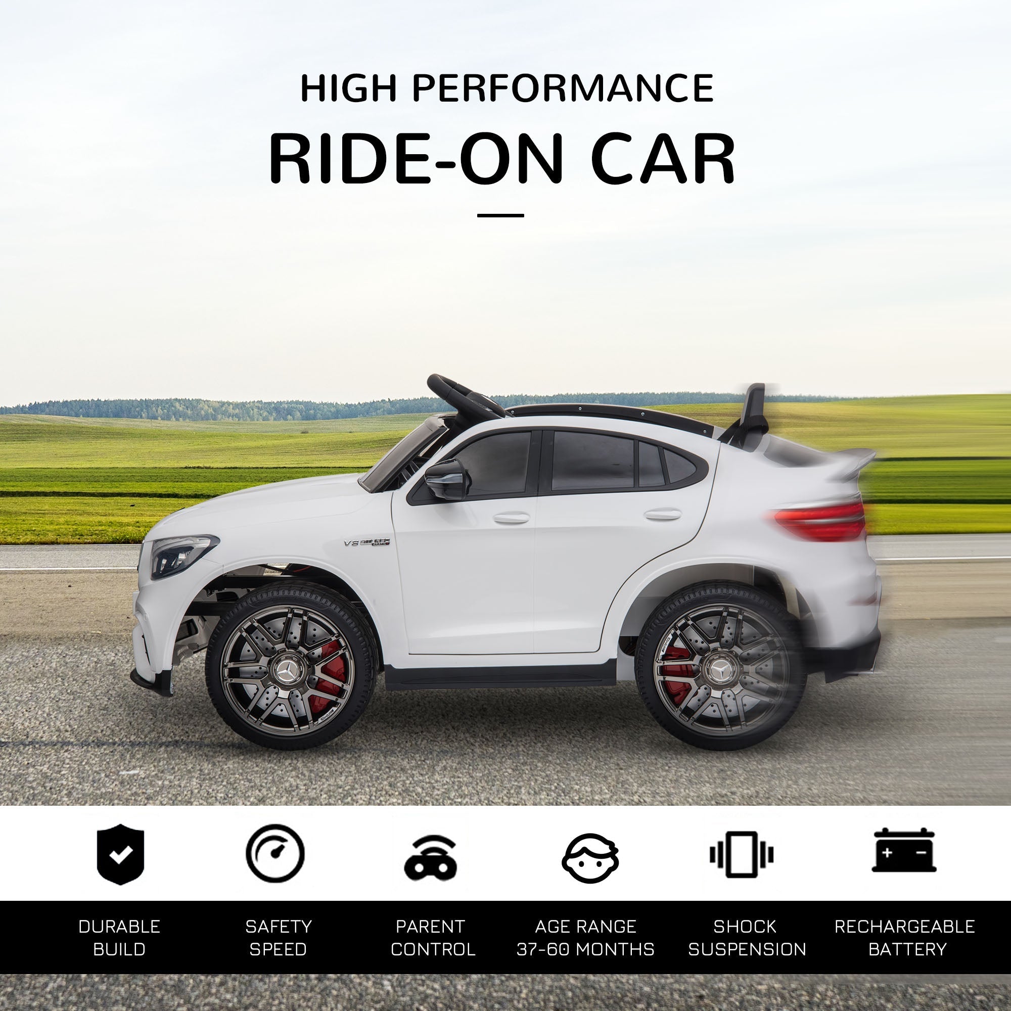 Mercedez-Benz 12V Kids Ride-On Car with Remote Control, Music, and Lights - A Premium Driving Experience for Young Ones