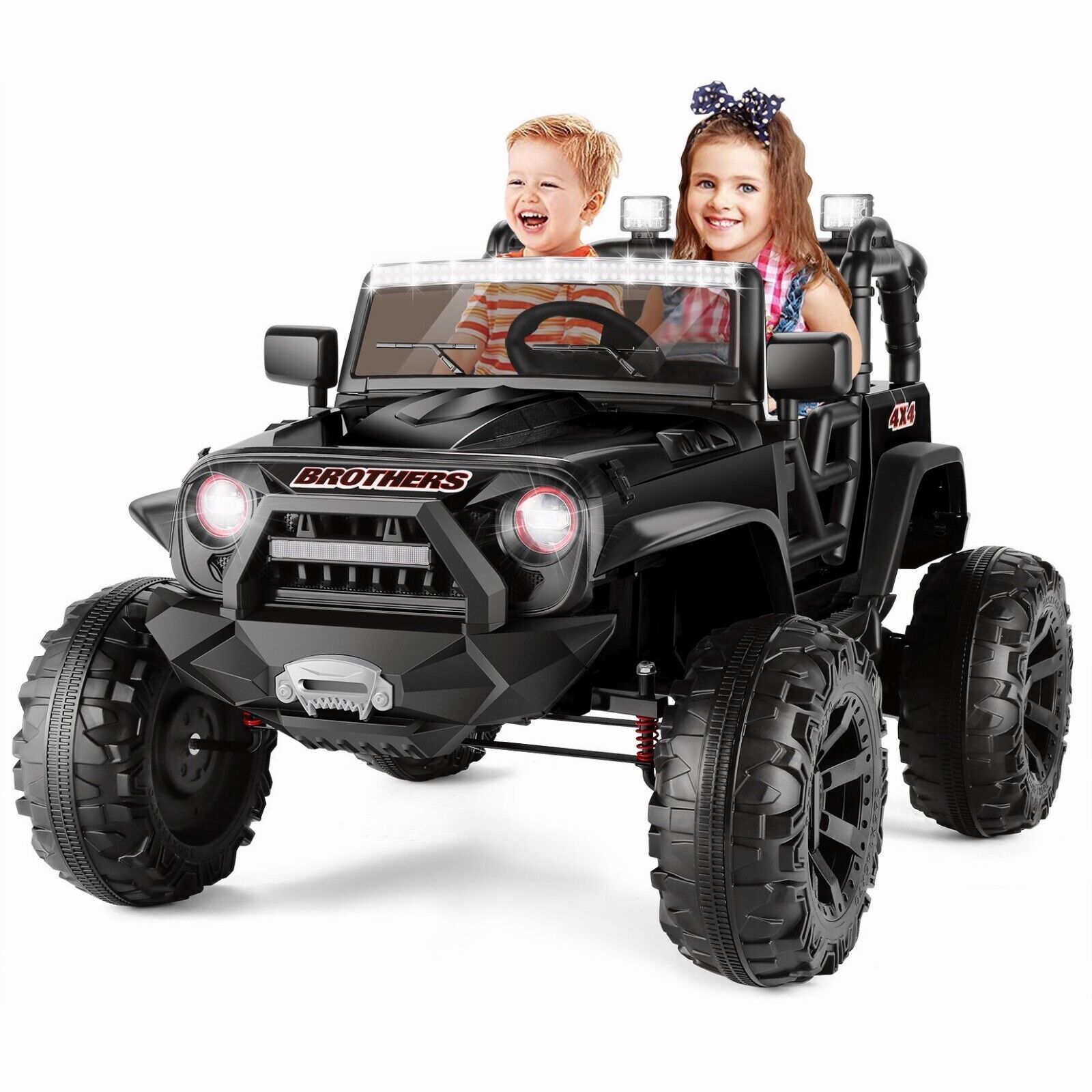 Powerful 2 Seater Kids Ride On Truck with Remote Control and 3 Speeds - 24V, 2x200W Motor, 9AH Battery