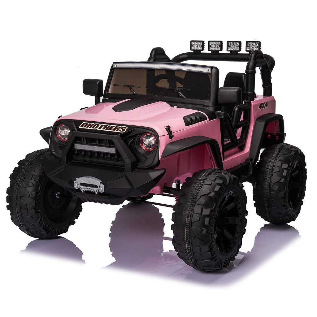 Ride On Electric Truck and Quad Car Toy Set with Parent Remote Control for Kids - 24V