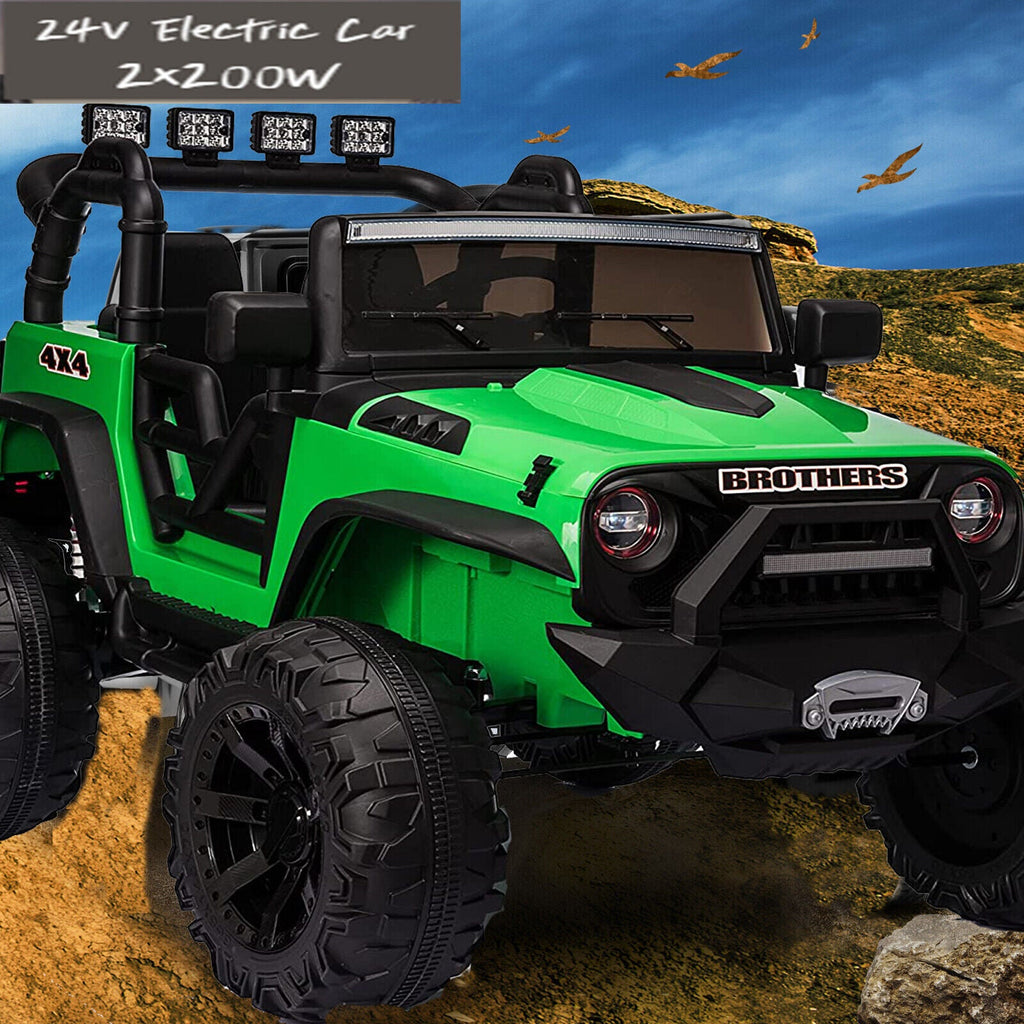 Premium 24V Electric Kids Ride-On Truck with MP3, LED Lights, and Remote Control - Seats 2 (400W)