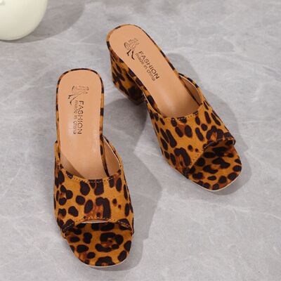 Leopard Block Heels Suede