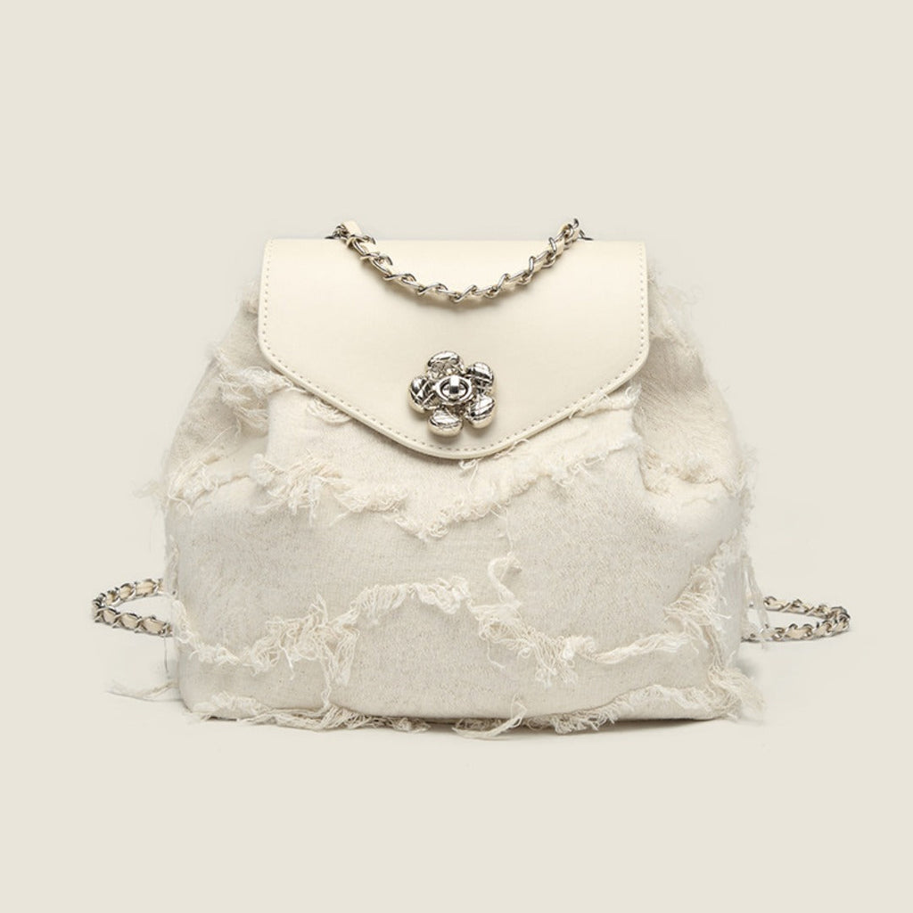 Backpack purse for women, design fashion casual chain backpack, small shoulder backpack