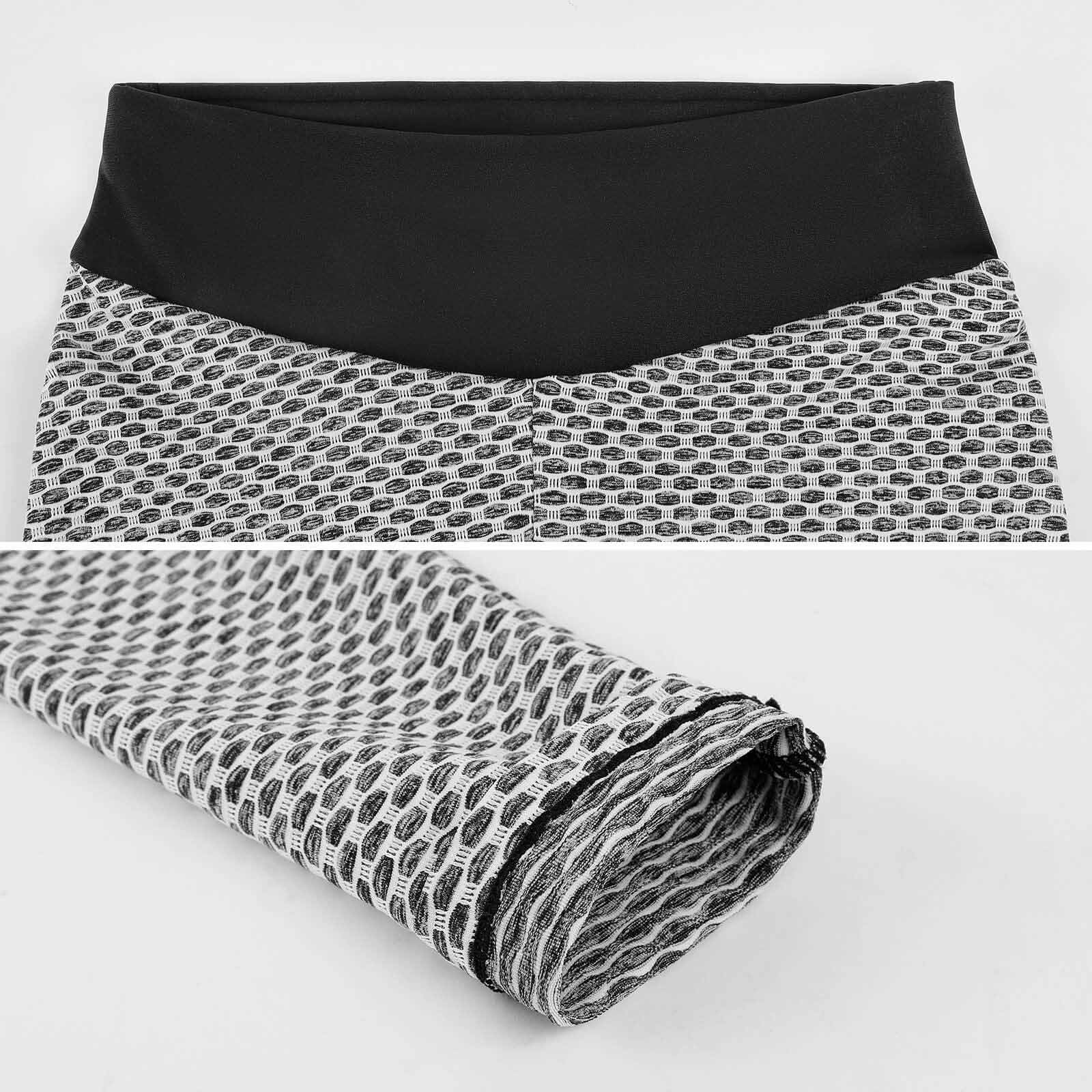 Munsieur Custom Printed Honeycomb Textured Yoga Leggings for Women