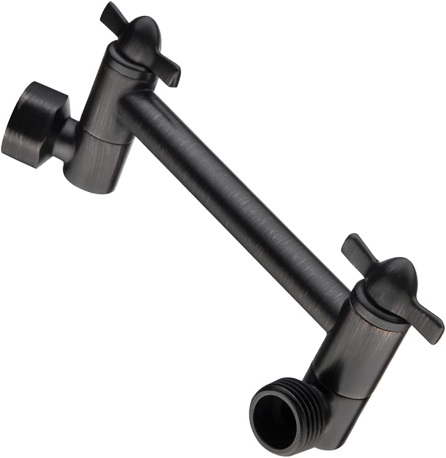 5 Inch Solid Brass Shower Arm Extender, Height & Angle Adjustable