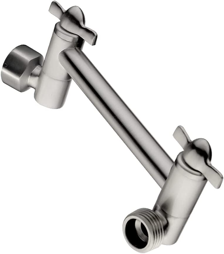 5 Inch Solid Brass Shower Arm Extender, Height & Angle Adjustable