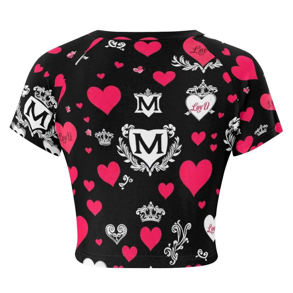 MUNSIEUR Tight cropped navel-baring T-shirt Valentine's Day Collection