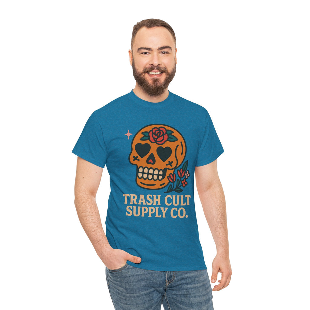 Sugar Skull T-Shirt – Trash Cult Supply Co. – Gildan 5000 Heavy Cotton Tee