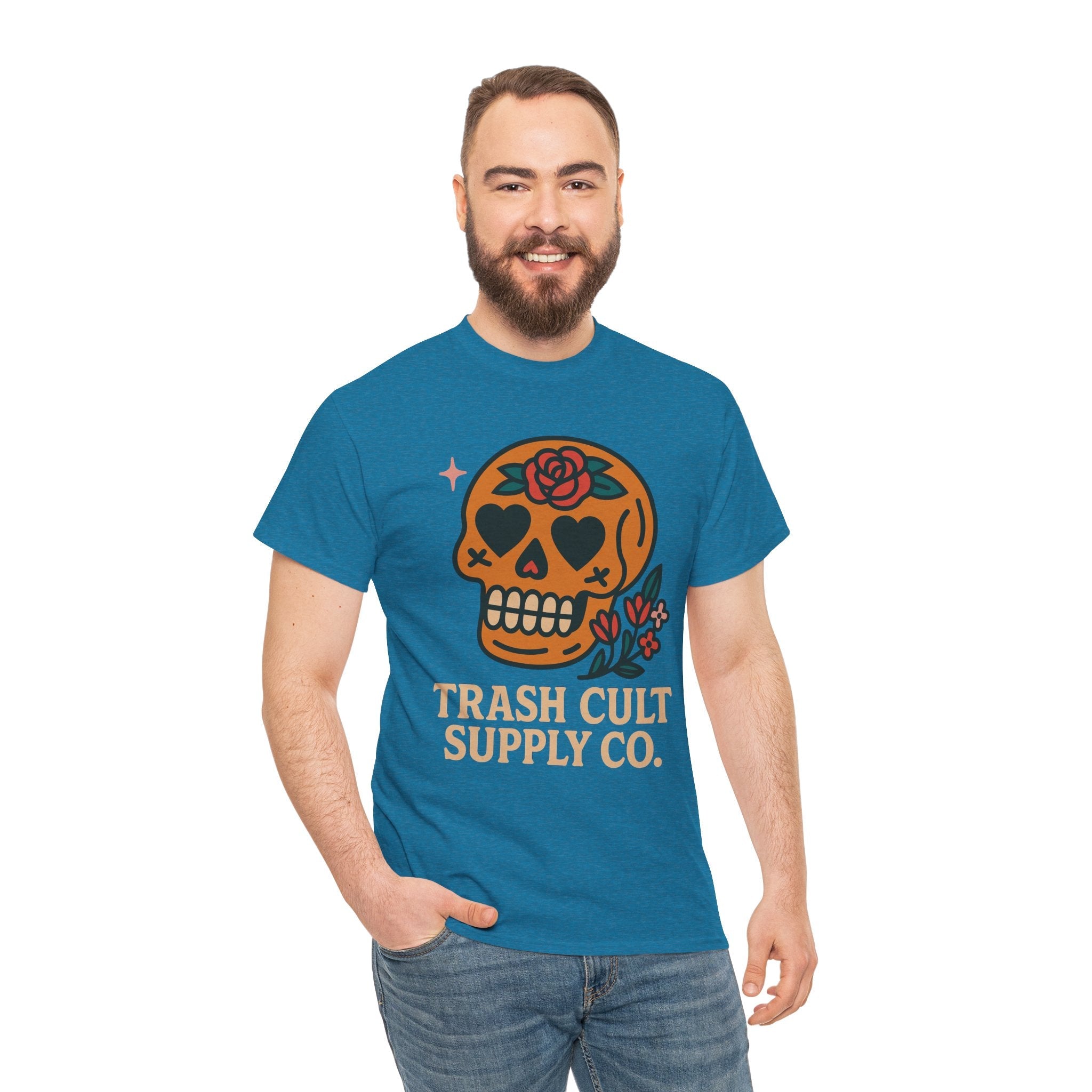 Sugar Skull T-Shirt – Trash Cult Supply Co. – Gildan 5000 Heavy Cotton Tee
