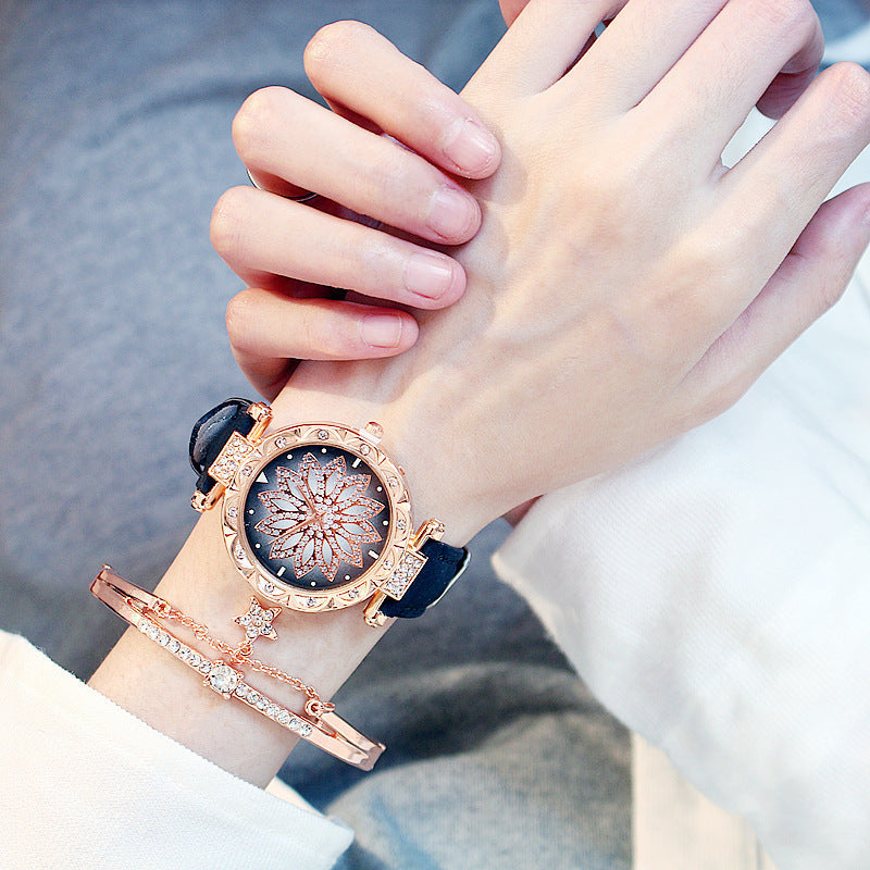 Women's Rotating Luxury Watch Set Casual Design