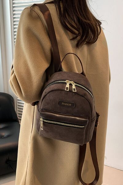 Chic Suede Adjustable Strap Backpack for Everyday Use