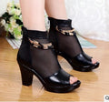 Women's Roman Ankle Boots Fish Mouth