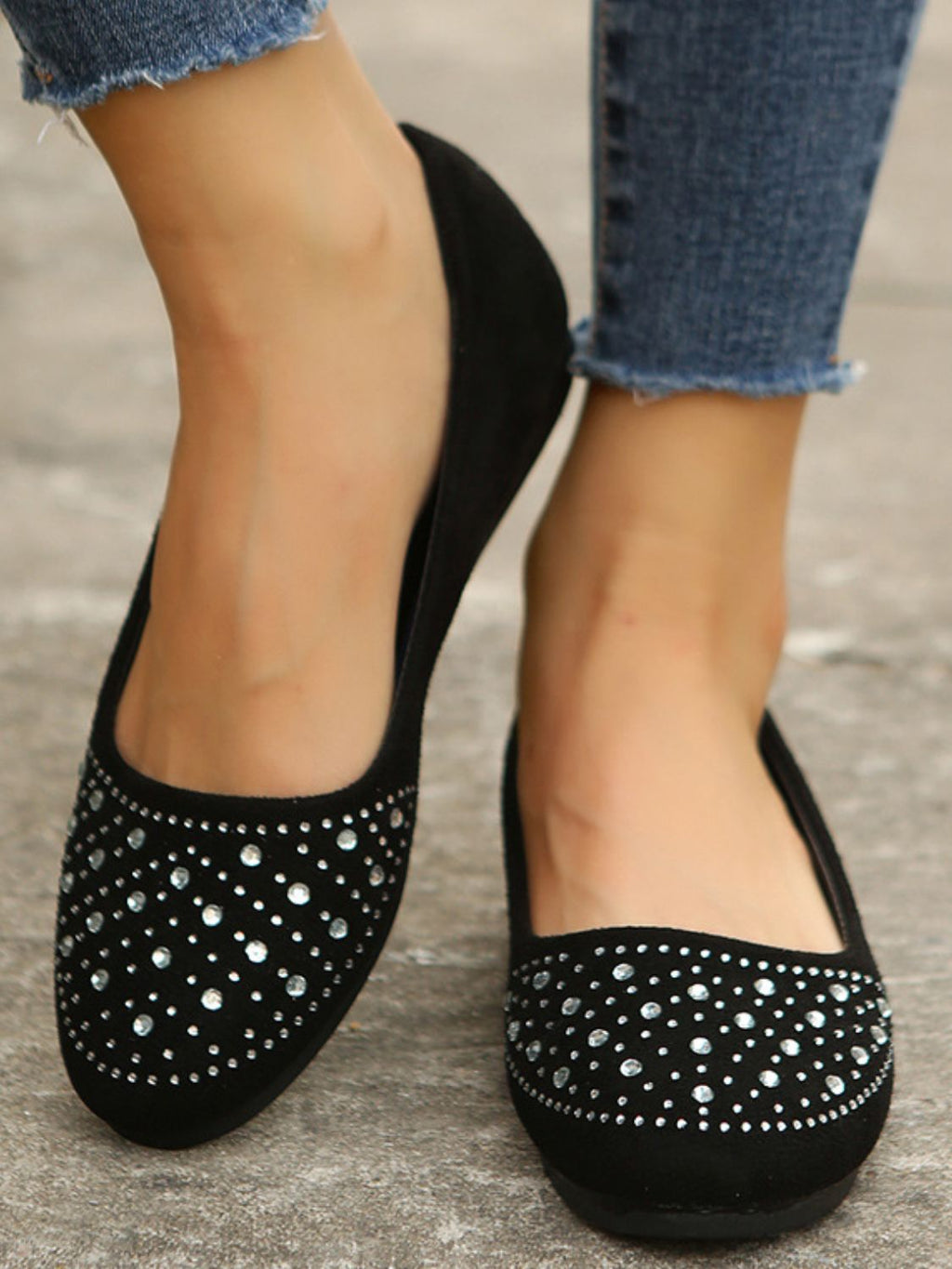 Women's Rhinestone Flats Slip-Ons