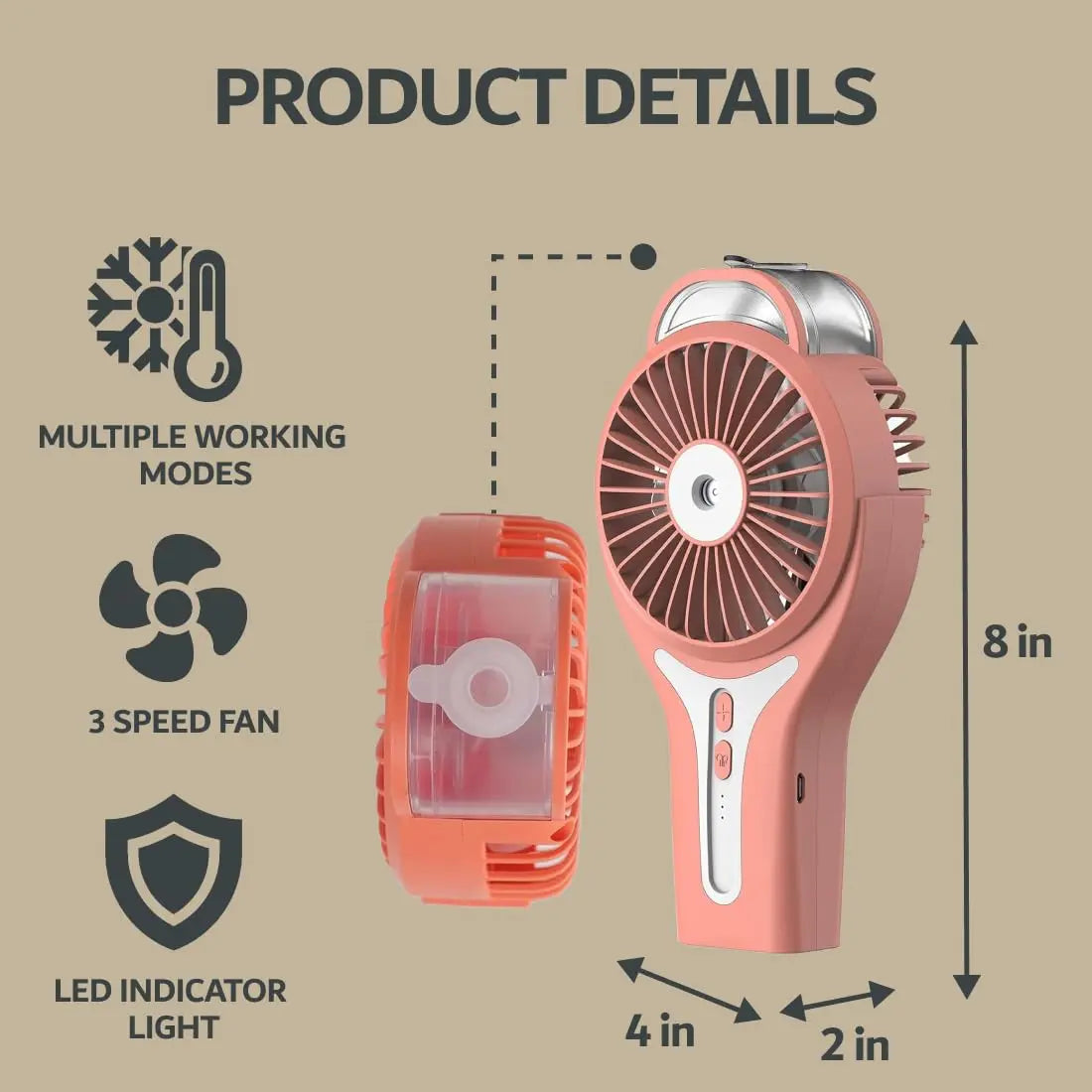 Sunneday Misting Fan, Multiple Colors Available