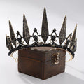 Black spike Tiara Crown Vintage Baroque Dark Goth Evil Queen tall diadem