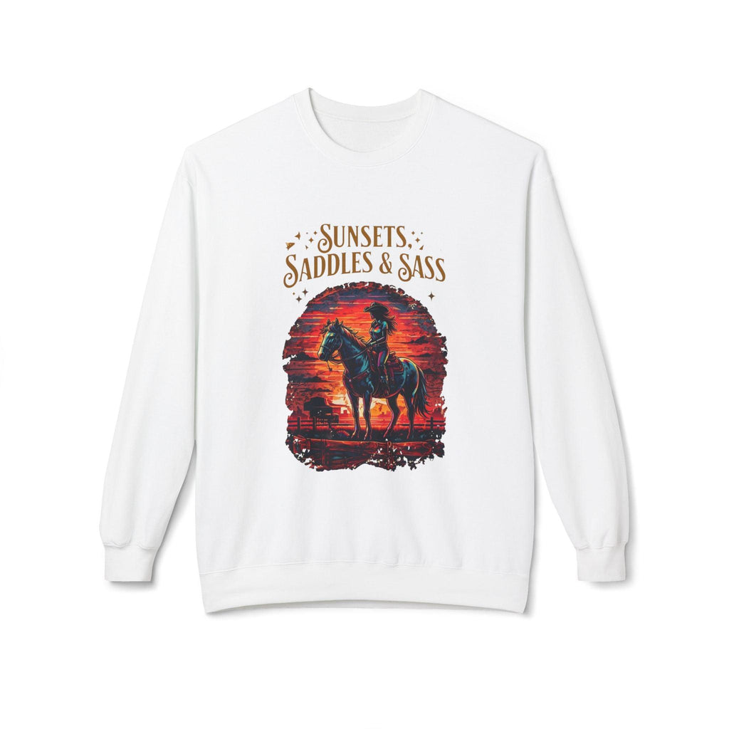 Sunsets Saddles and Sass Softstyle Fleece Crewneck Sweatshirt