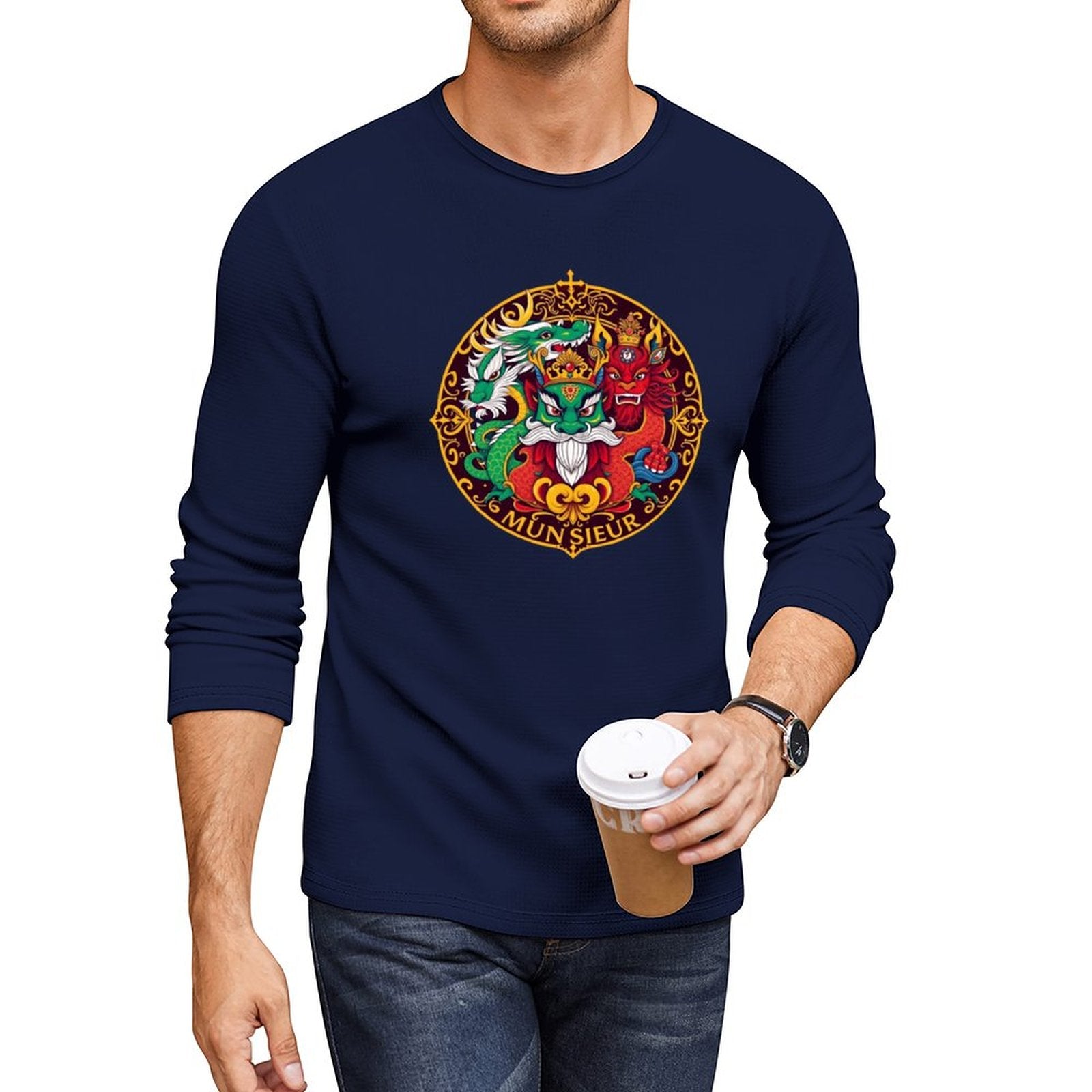 Munsieur Long Sleeve Tee for Men: The Perfect Balance of Casual and Refined