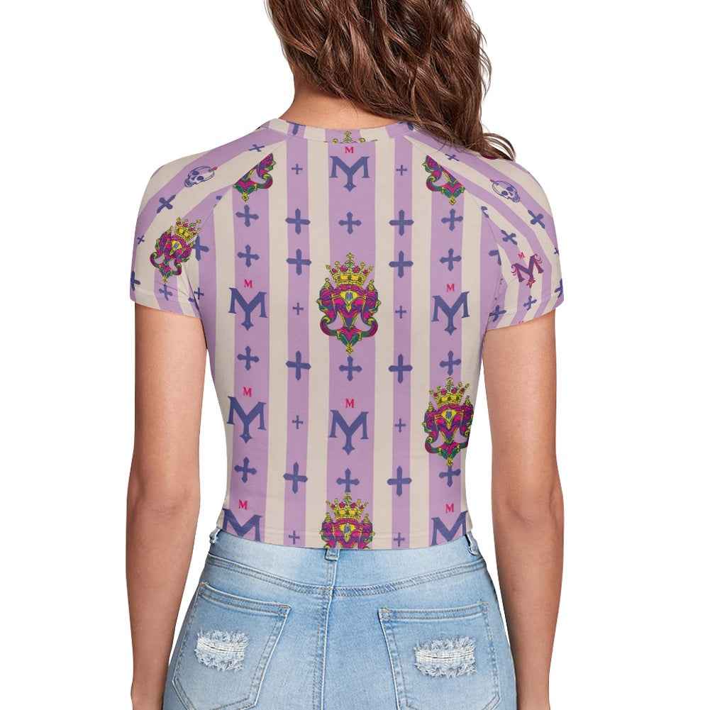 MUNSIEUR Tight cropped navel-baring T-shirt