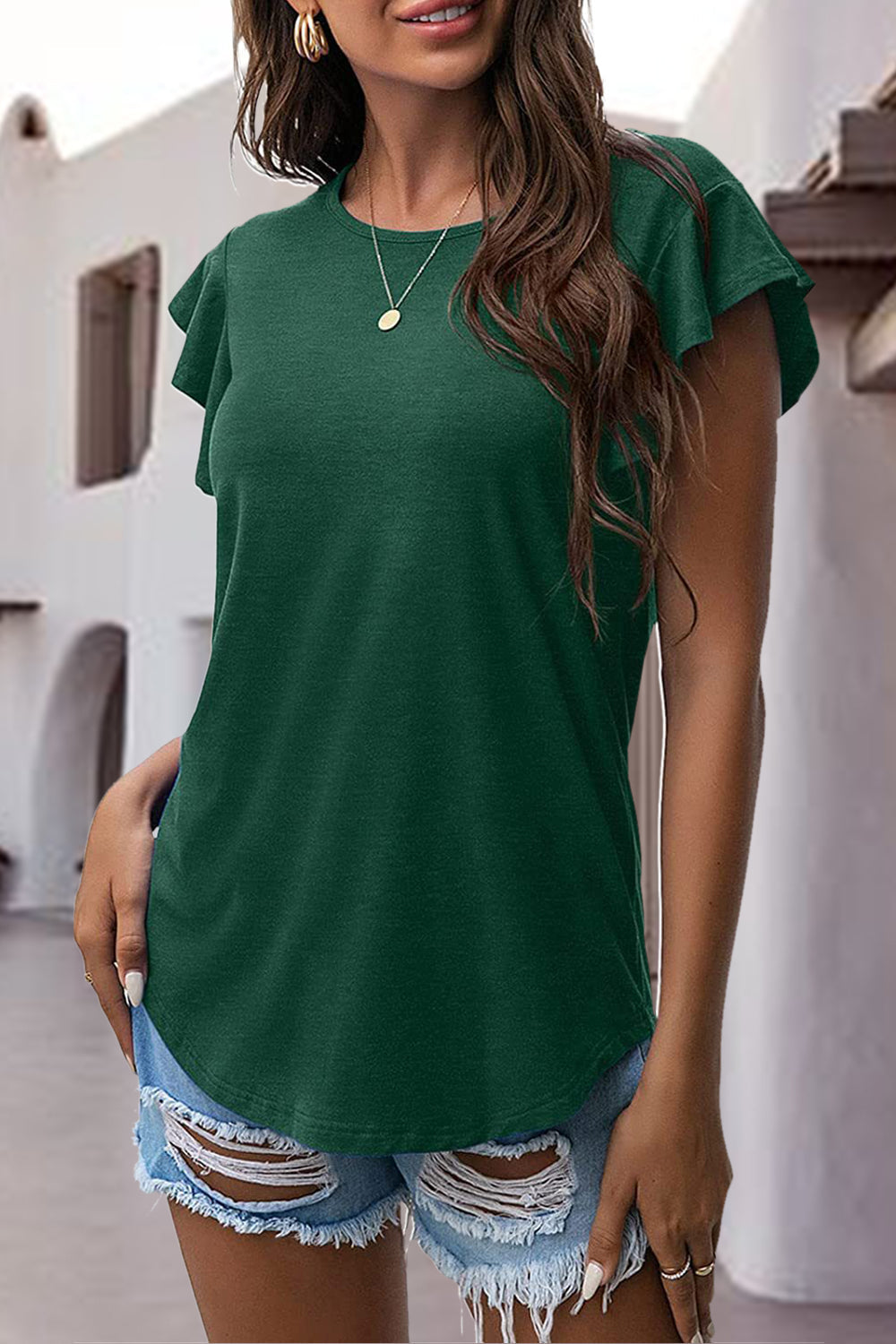 Ruffled Sleeve Blouse