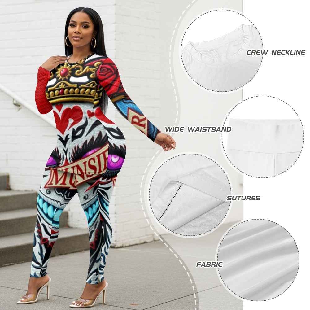 MUNSIEUR Women's Jumpsuit All Over Print Valentine's Day Collection