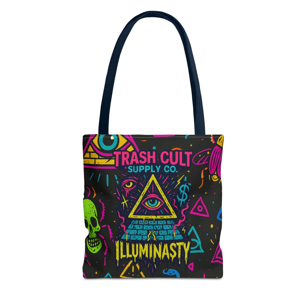 Illuminasty Drop Neon Tote Bag – All-Seeing Eye, Skulls & Symbols | Trash Cult Supply Co.