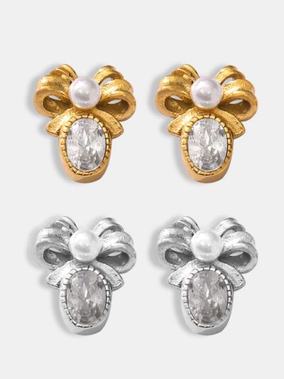 Titanium Bow Stud Earrings