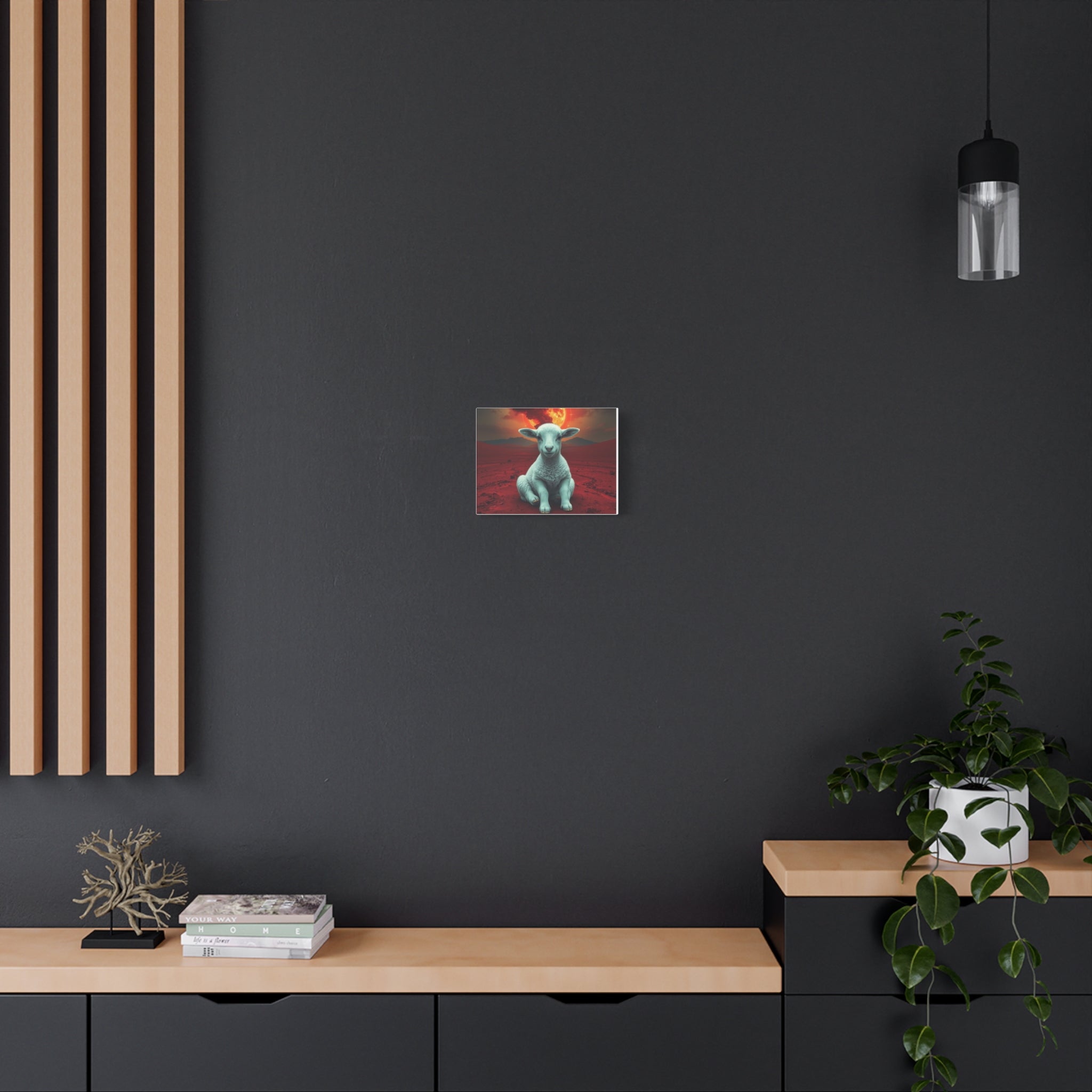 Surreal Sheep Canvas Art, Modern Wall Decor, Home Office Art, Gift for Animal Lovers, Unique Artwork