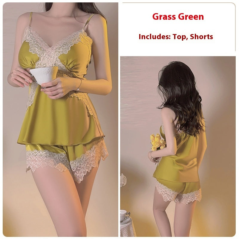 Simple Comfortable Sleepwear Gown Three-piece