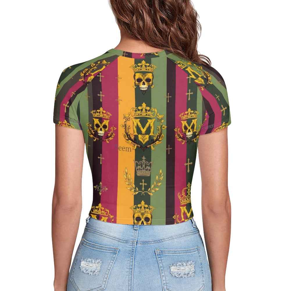 MUNSIEUR Tight cropped navel-baring T-shirt