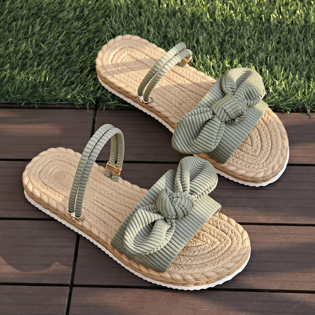 Bow Open Toe Platform Sandals