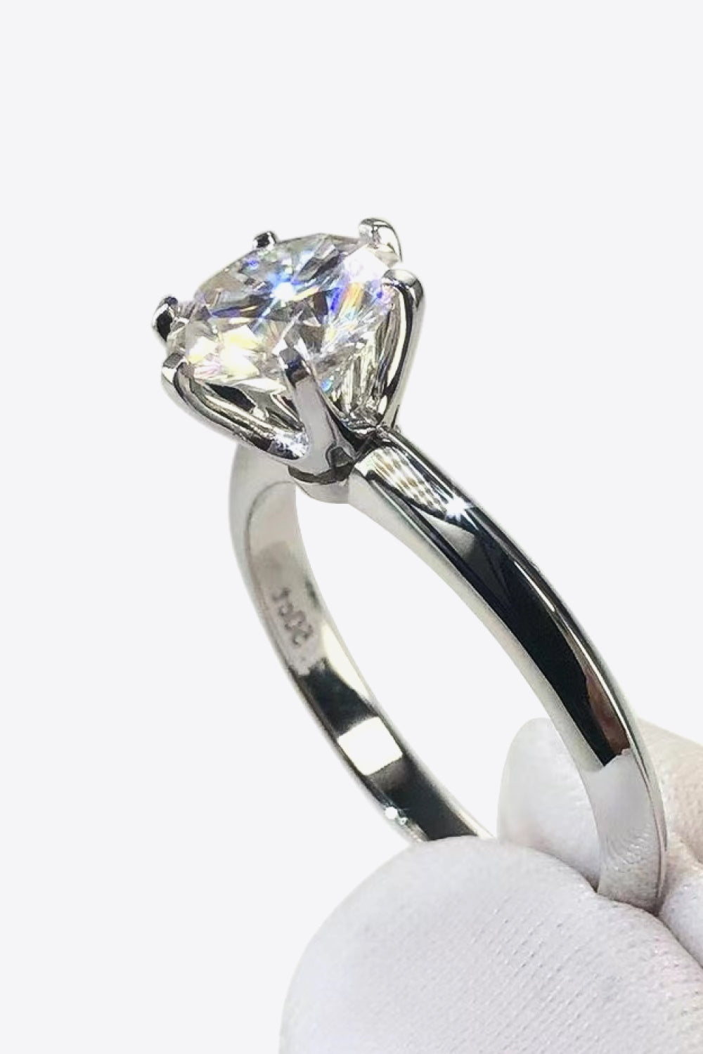 Adored Lab-grown Diamond Ring Sterling Silver 3 Carat 6-Prong