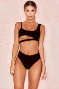 Solid Color Women's Swimwear Bandage Design