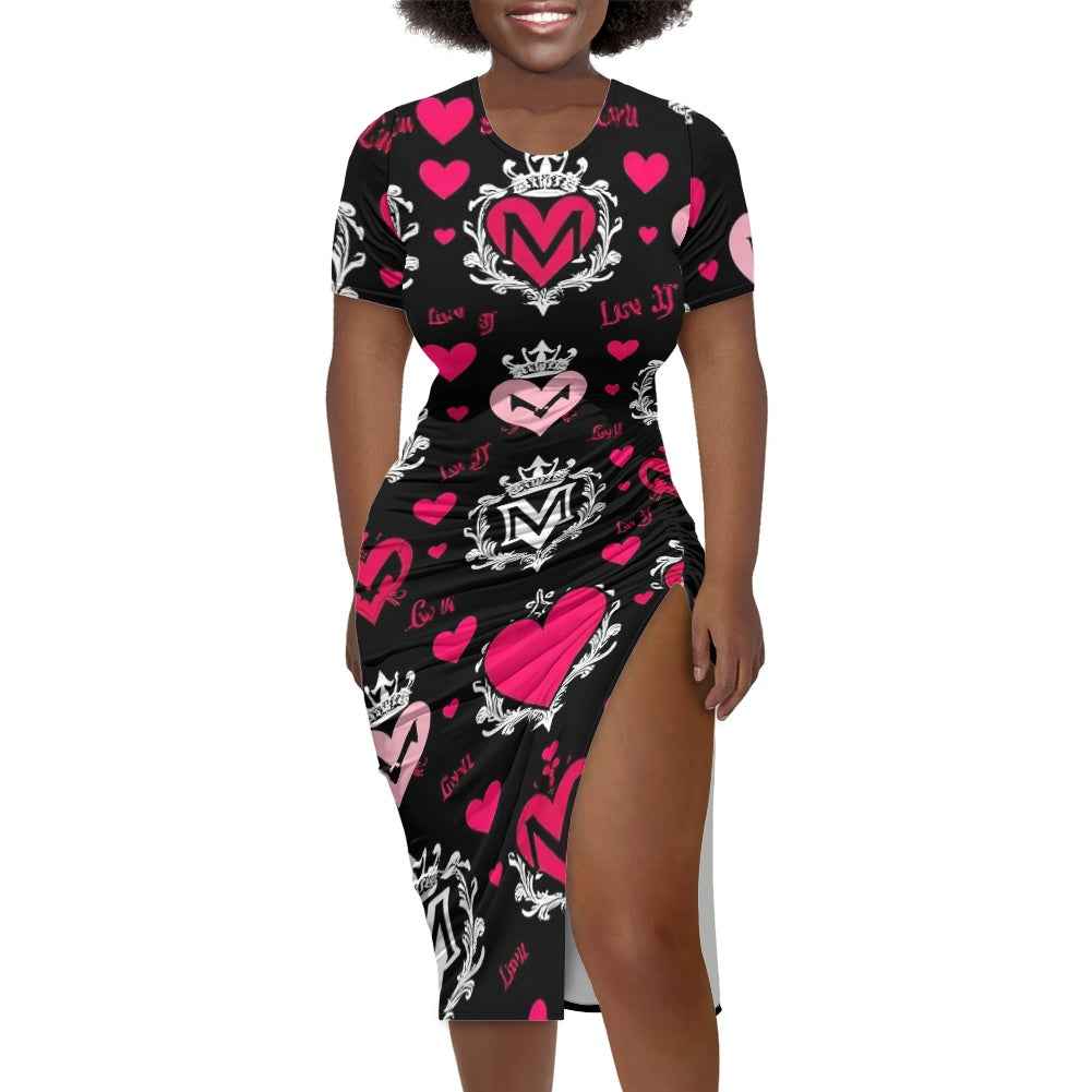 MUNSIEUR Women's Slit Sheath Dress Valentine's Day Collection