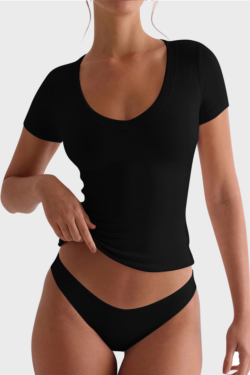 Women's Scoop Collar Fitted T-Shirt