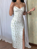 Split Printed Neck Cami Dress