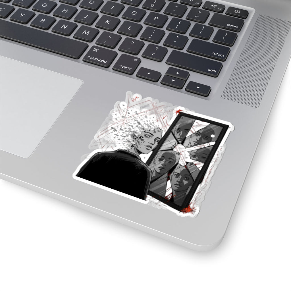 Xian Allen x Trash Cult Sticker – “Don’t Look Too Close” | Surreal Mirror Kiss Cut Decal