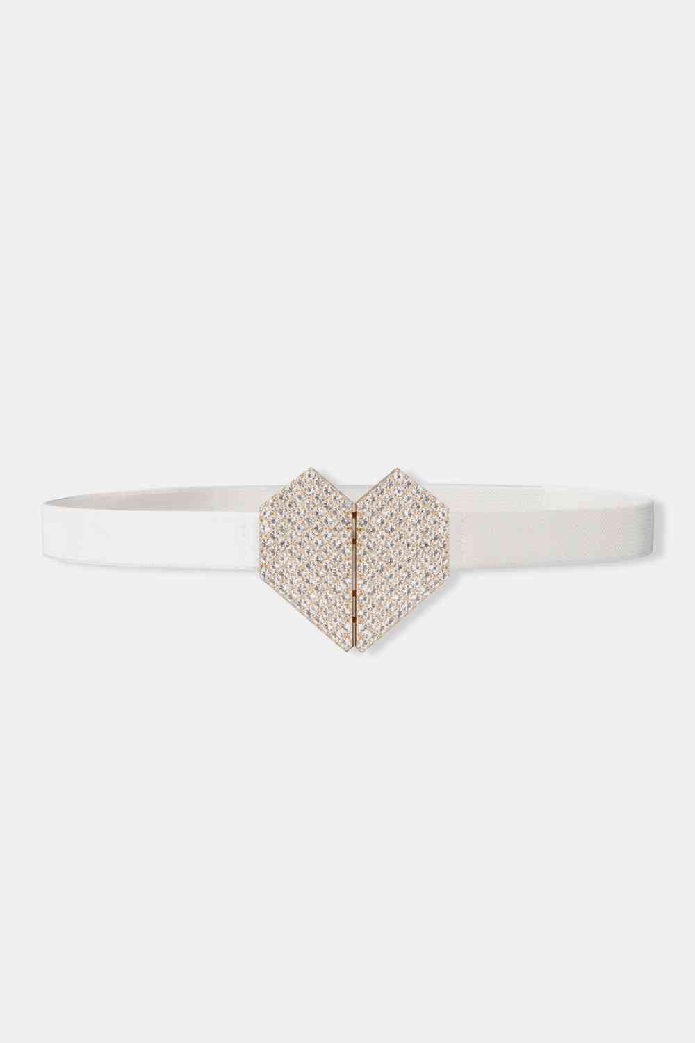 Rhinestone Buckle Elastic Belt