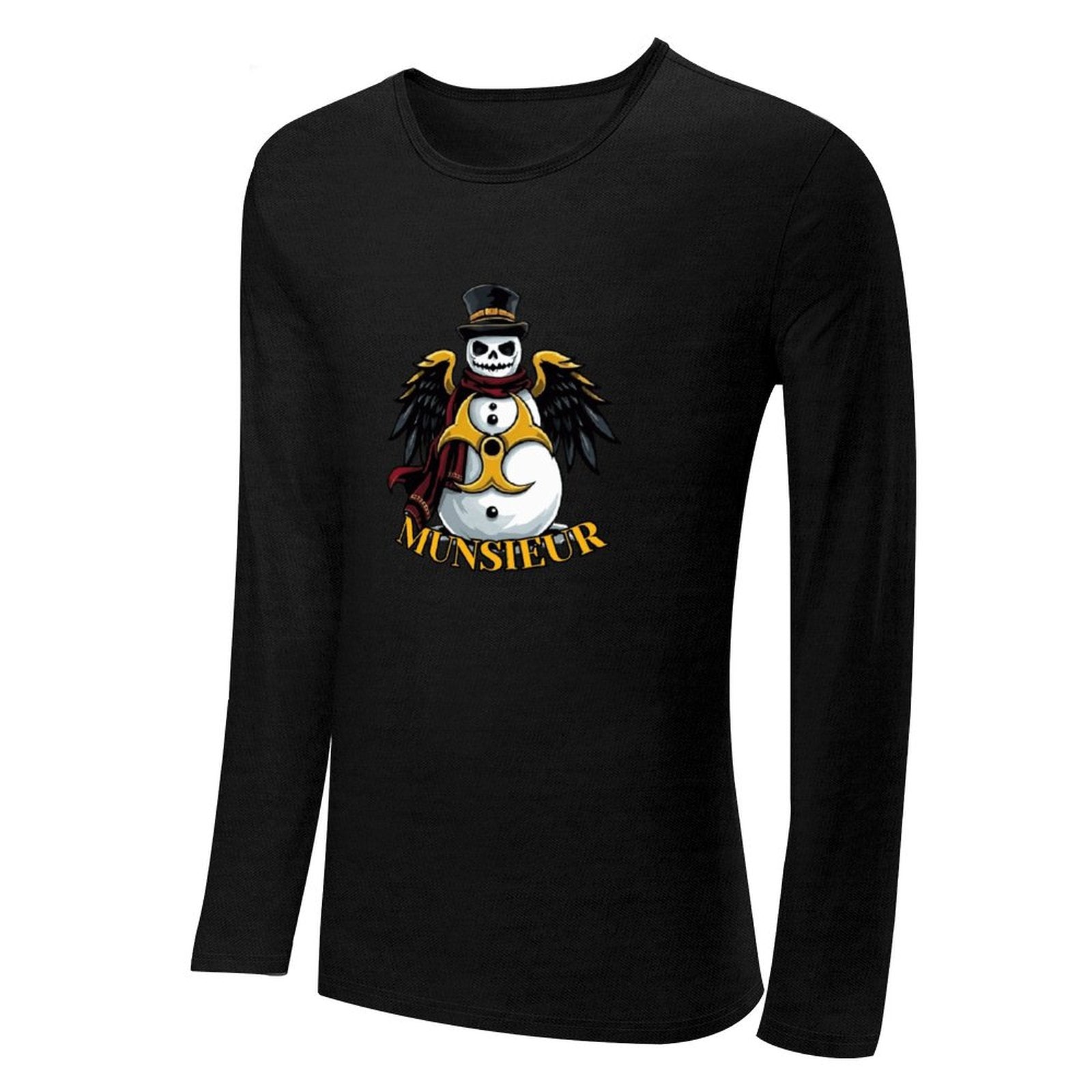 Men's Munsieur Crewneck Long Sleeve Christmas Tee "Atomic Snow"