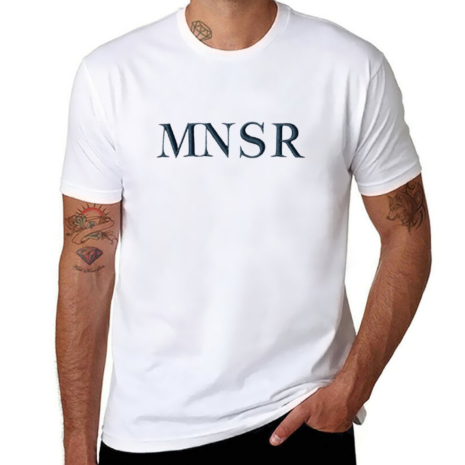Munsieur Men's Tee Cotton Signature Print Design "MNSR"