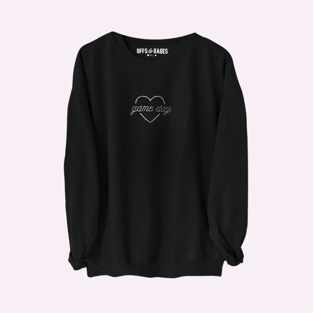 GAME DAY SHINE ♡ rhinestone sweatshirt
